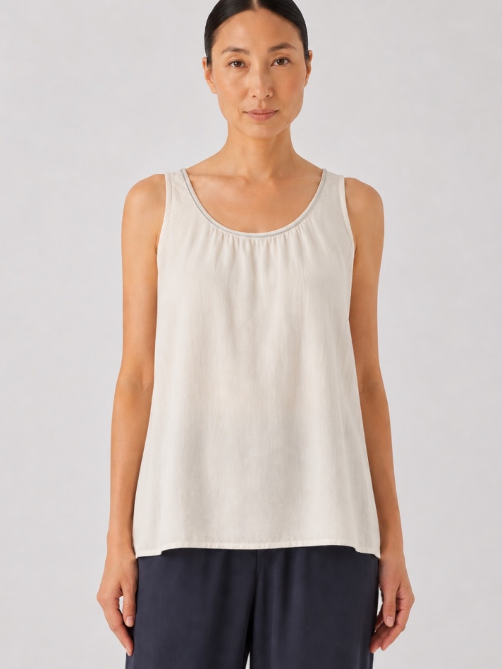 Quiet Luxury Silk Shell Tank‎ Champagne Beige Minimalist Top Size 10